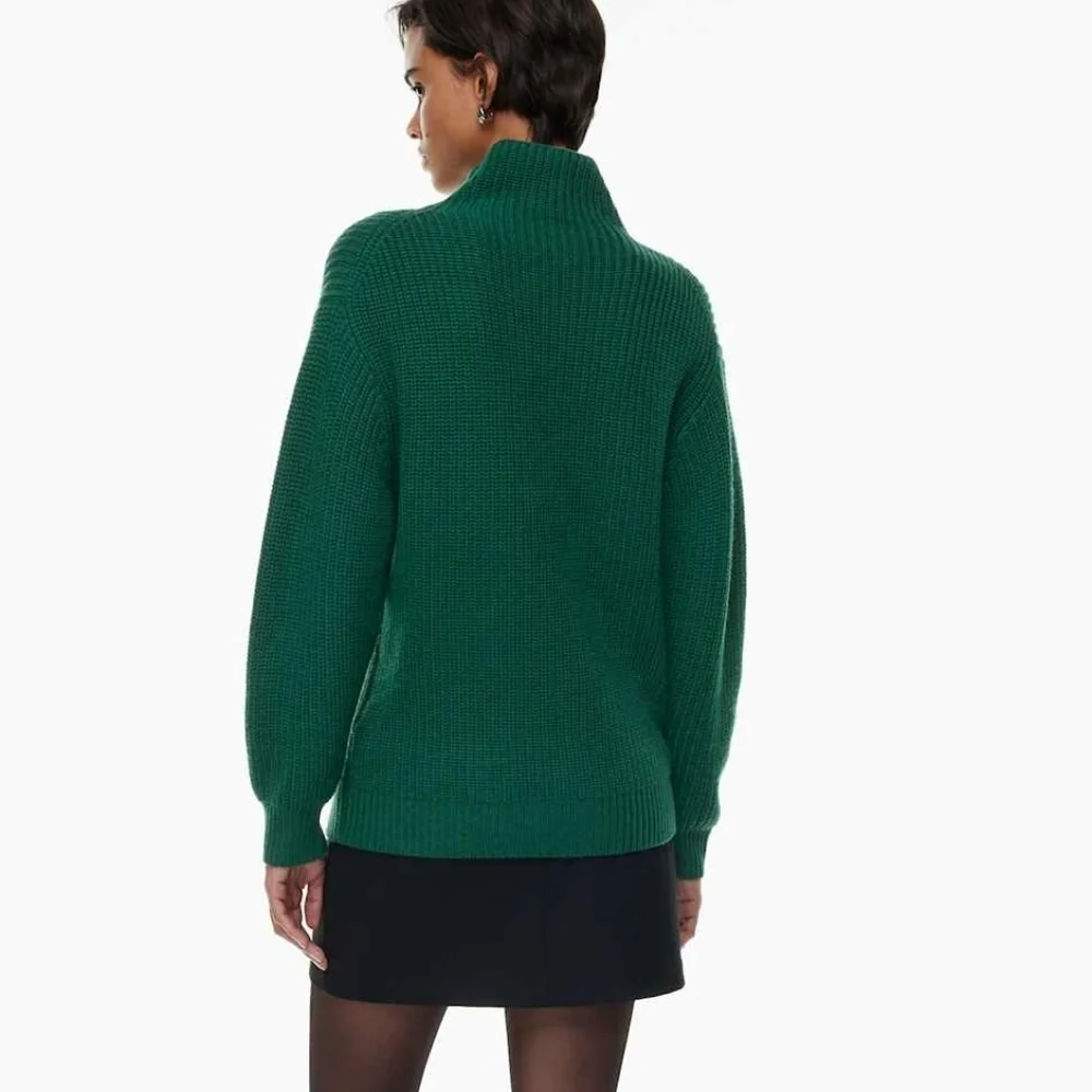 Aritzia Wilfred Montpellier Emerald Green Merino Wool Turtleneck Sweater Sz XXS - Picture 8 of 12